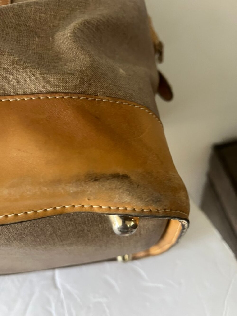 VINTAGE 70'S GUCCI BOSTON CANVAS DUFFLE TRAVEL BAG - Picture 12 of 17